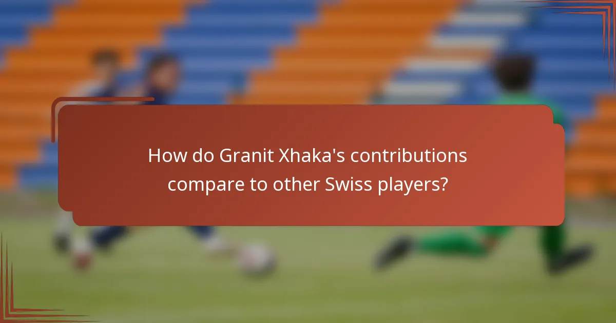 How do Granit Xhaka's contributions compare to other Swiss players?