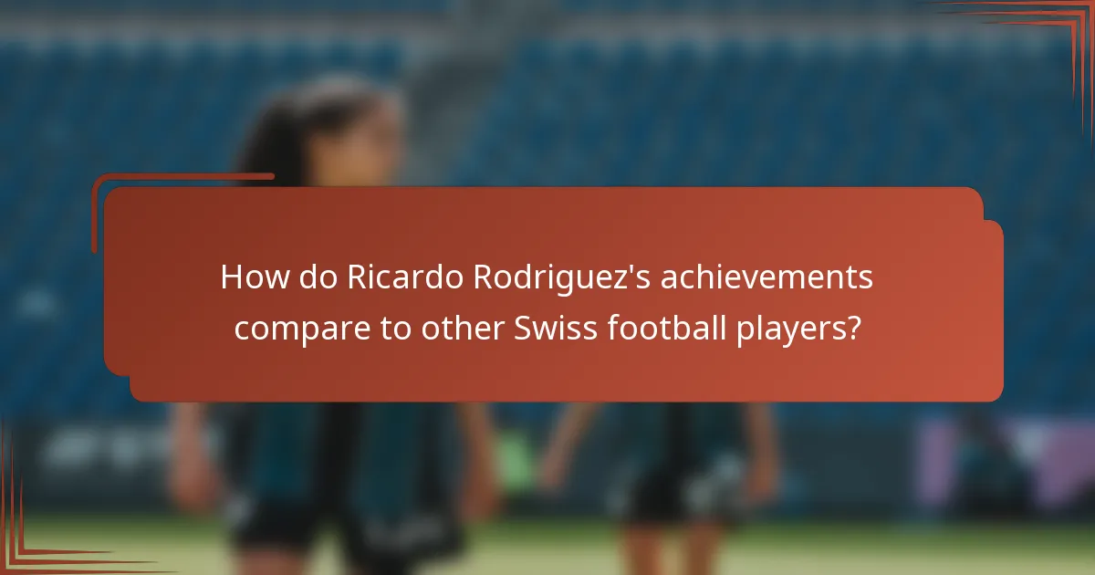 How do Ricardo Rodriguez's achievements compare to other Swiss football players?