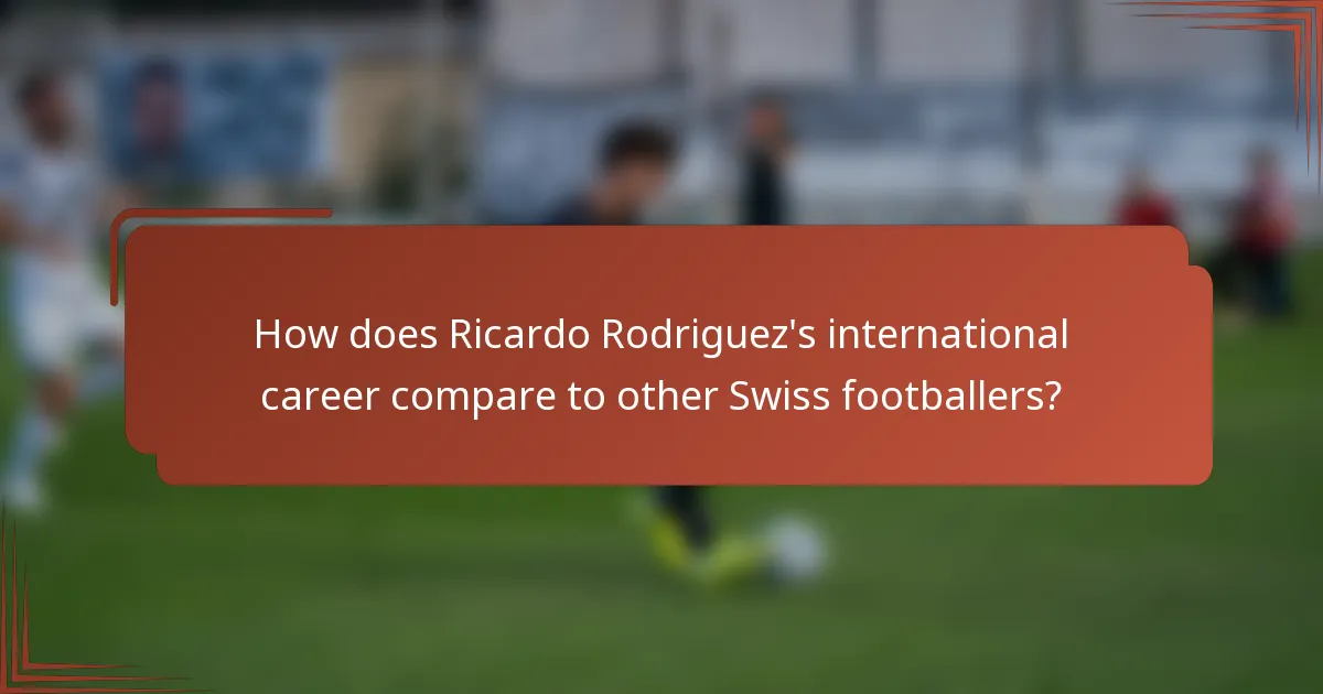 How does Ricardo Rodriguez's international career compare to other Swiss footballers?