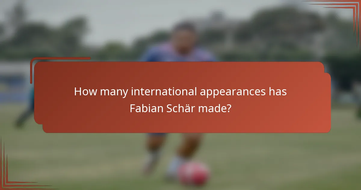 How many international appearances has Fabian Schär made?