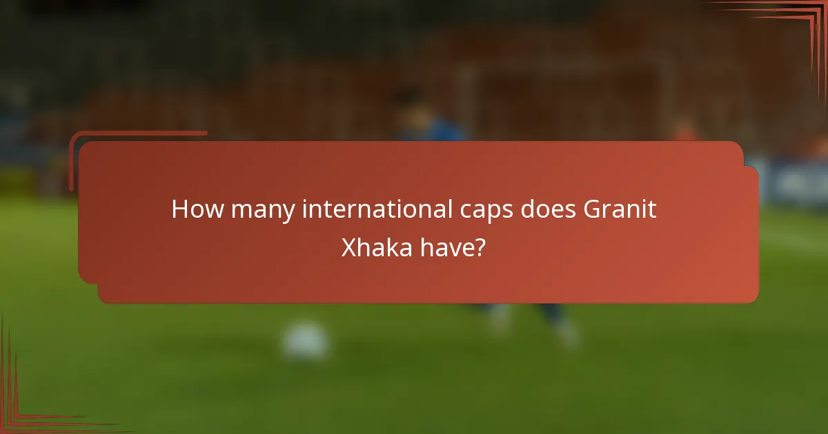 How many international caps does Granit Xhaka have?