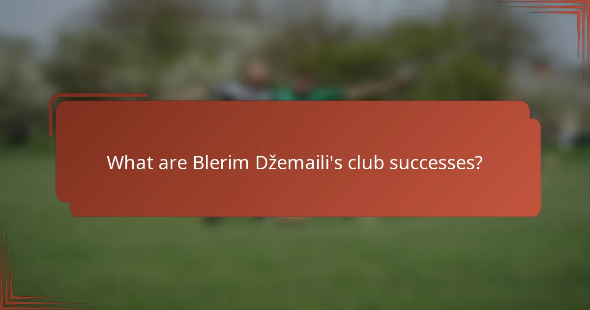 What are Blerim Džemaili's club successes?