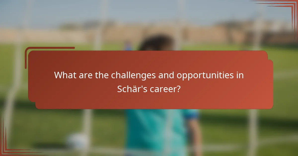 What are the challenges and opportunities in Schär's career?