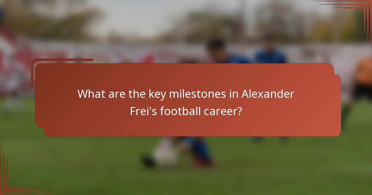 What are the key milestones in Alexander Frei's football career?