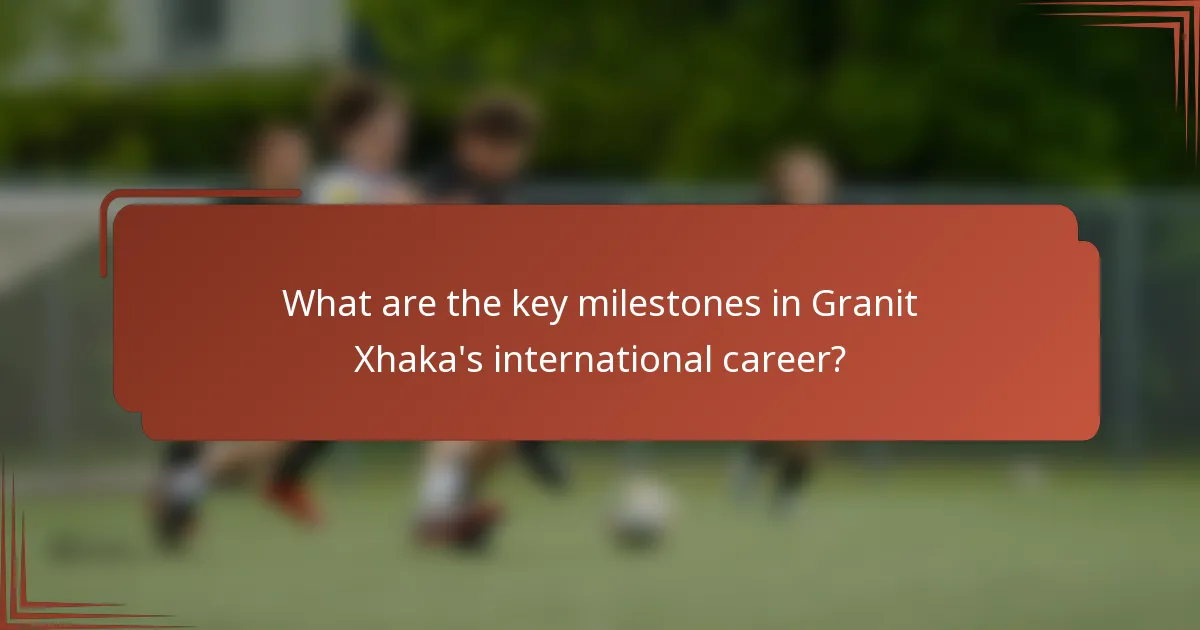 What are the key milestones in Granit Xhaka's international career?