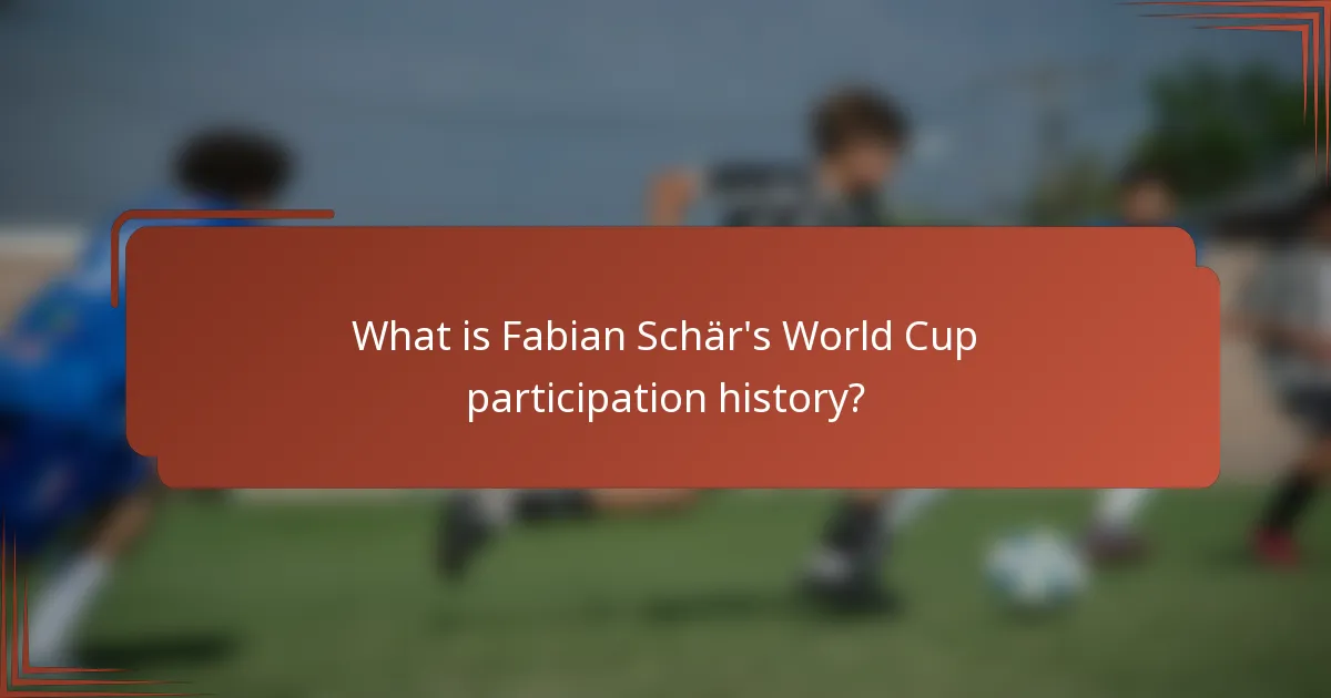 What is Fabian Schär's World Cup participation history?