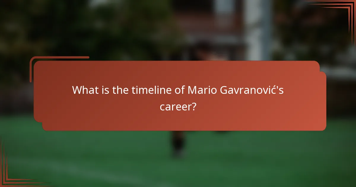 What is the timeline of Mario Gavranović's career?